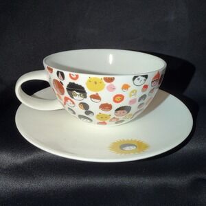 Crate & Barrel Best Mom Ever 2014 Laura Berger Oversized Mug Cup Saucer Ceramic